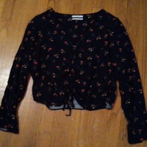 Urban Outfitters Black Floral Printed Top